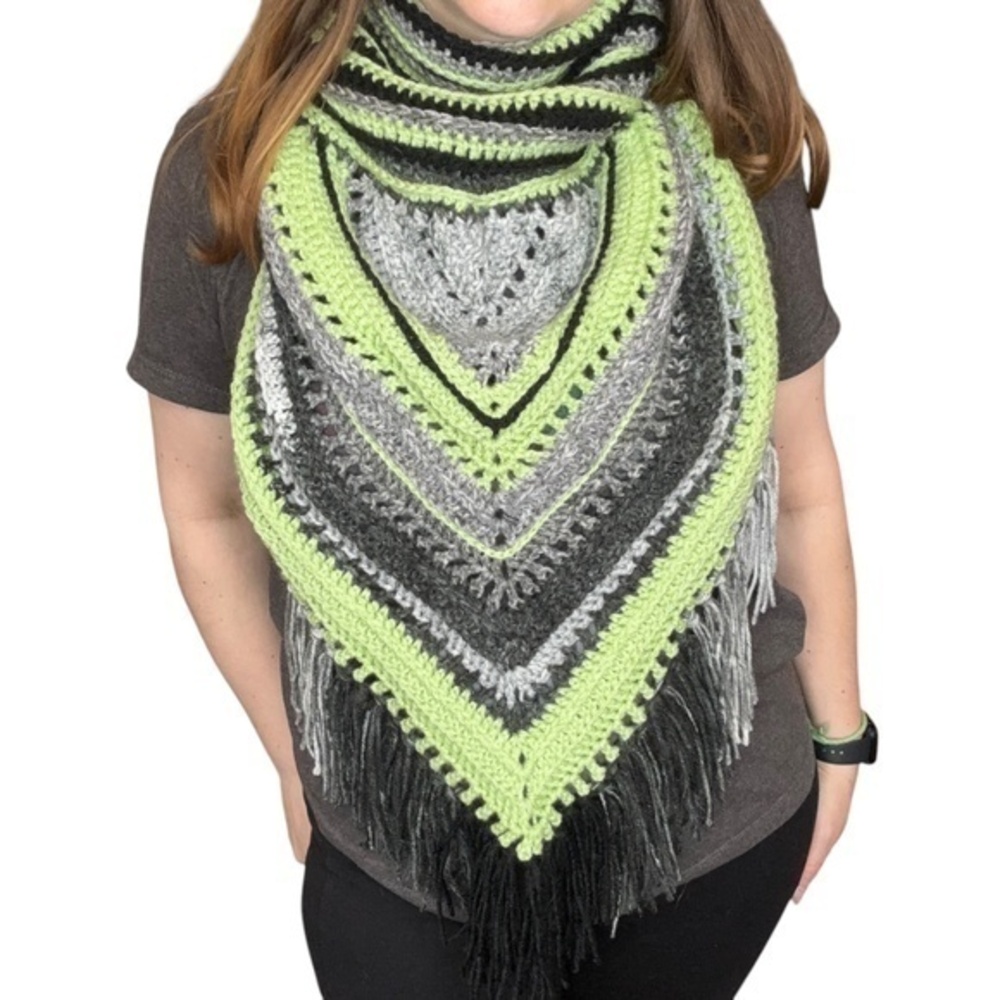 Handcrafted Crochet Cowl Neck Scarf With Fringe New Handmade by Seller Knit